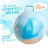 U&C Planet Hopper Ball 18 inches Bouncy Ball with Handle for Kids Age 3-6 Clouds Hoppity Hop Sit and Bounce Jumping Hopping with Pump and Gift Box Great Gift for Birthday Christmas view 2