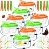 Halloscume 8 Pack Bug Catcher Kit Outdoor Toy Gift for Kids with Bug Containers Magnifying Glass Tweezers Collection Kit Kid Outdoor Explorer (Orange, Green) view 1