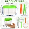Halloscume 8 Pack Bug Catcher Kit Outdoor Toy Gift for Kids with Bug Containers Magnifying Glass Tweezers Collection Kit Kid Outdoor Explorer (Orange, Green) view 2