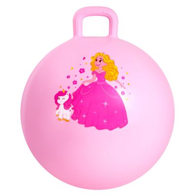 PlayZap Hopper Ball for Kids 3-8,18 Inch Pink Bouncy Ball with Handle, Inflatable Hippity Hop Bounce Hopping Jumping Toys Indoor Outdoor for Boys Girls Gifts