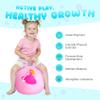 PlayZap Hopper Ball for Kids 3-8,18 Inch Pink Bouncy Ball with Handle, Inflatable Hippity Hop Bounce Hopping Jumping Toys Indoor Outdoor for Boys Girls Gifts view 3
