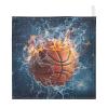YETTASBIN Basketball Muslin Baby Hand Washcloths, Soft Cotton Bath Face Towel, 4 Layers Extra Absorbent Feeding Burp Cloth for Newborn Infant, 5 Pack view 3