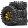 1.9 Beadlock Wheels and Tires OD 88mm / 3.46" for for 1/12 RC Crawler Car MN-82 Truck 4x4 LC79 MN99-S2 MN-128 MJX H12Y+ 1/12 Crawler Upgrades, 4-PCS(Golden) view 1