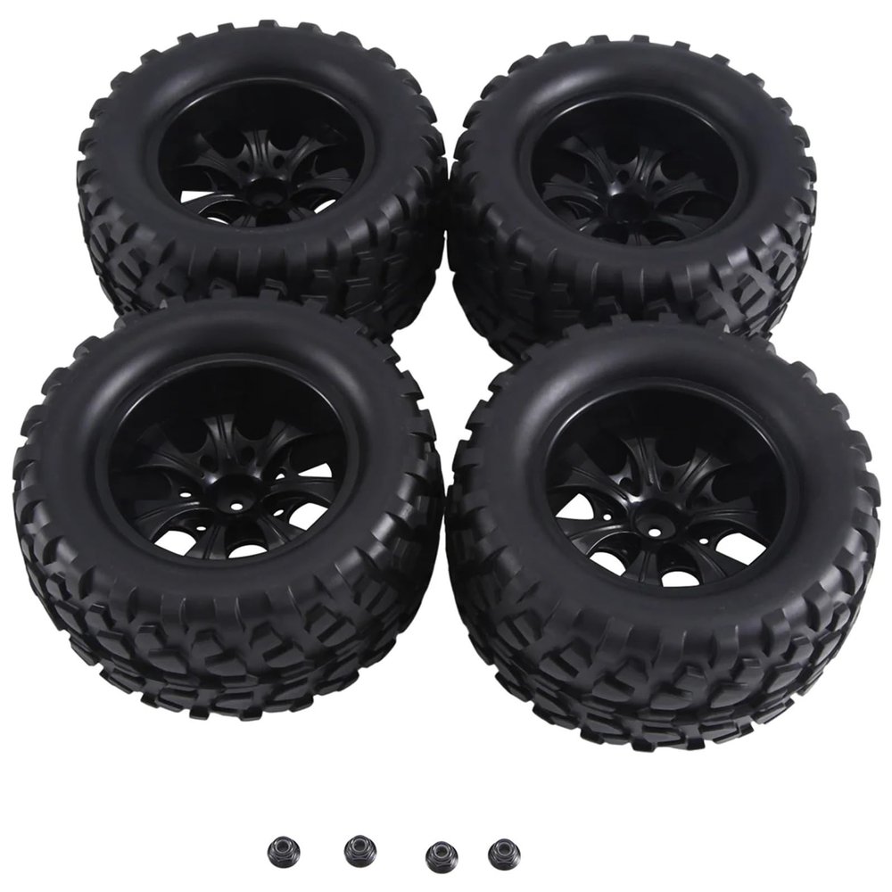 12mm Hex RC Wheels and Tires 1/10 Scale RC Truck Tires Wheels for Trax-xas for Rustler for Stampede for Hoss 2Wd 4X4 Vxl Tires