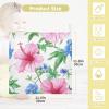 Qilmy Hibiscus Flowers Baby Washcloths 3 Pack, Absorbent Soft Cotton Newborn Muslin Washcloths Face Towels, 12 x 12 Inch view 4