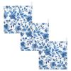 YETTASBIN Blue Flower Muslin Baby Hand Washcloths, Soft Cotton Bath Face Towel, 4 Layers Extra Absorbent Feeding Burp Cloth for Newborn Infant, 3 Pack view 1