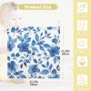 YETTASBIN Blue Flower Muslin Baby Hand Washcloths, Soft Cotton Bath Face Towel, 4 Layers Extra Absorbent Feeding Burp Cloth for Newborn Infant, 3 Pack view 4