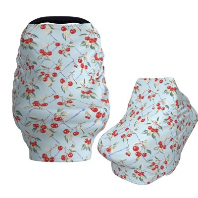 Muishi Vintage Cherry and Leaves Baby Car Seat Covers Carseat Canopy Soft Infant Stroller Cover Nursing Breastfeeding Covers for Girls Boys Newborn