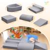 Auksay Baby Climbing Blocks, Soft Play Set for Crawling Baby 6-12 Months, Anti-Slip Particles Bottom & Velcro Connectors, High-Density Foam Gym with Soft Fabric Cover (Balls not Included)(Grey) view 3