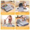 Auksay Baby Climbing Blocks, Soft Play Set for Crawling Baby 6-12 Months, Anti-Slip Particles Bottom & Velcro Connectors, High-Density Foam Gym with Soft Fabric Cover (Balls not Included)(Grey) view 4