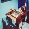 1966 Chess Olympiad Reproduced Staunton Chess Pieces 4.0" King Weighted Set in Ebonized & Boxwood Handmade Tournament Style view 2