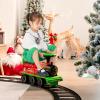 HOMGX Electric Ride On Toy, 6V Powered Toddler Ride-on Train Set with Tracks, Flashing Light, Storage Seat & Anti-tilt Device, Kids Ride On Train for Boys & Girls 2+ Years, Gift for Christmas (Green) view 2