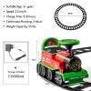 HOMGX Electric Ride On Toy, 6V Powered Toddler Ride-on Train Set with Tracks, Flashing Light, Storage Seat & Anti-tilt Device, Kids Ride On Train for Boys & Girls 2+ Years, Gift for Christmas (Green) view 4