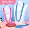 50PCS Gender Reveal Necklaces, 33 Inch Metallic Pink and Blue Beads Necklace for Gender Reveal Decorations Ideas, Party Favors, Photo Props, Baby Shower Announcement Party Table Scatter(Pink&Blue) view 3