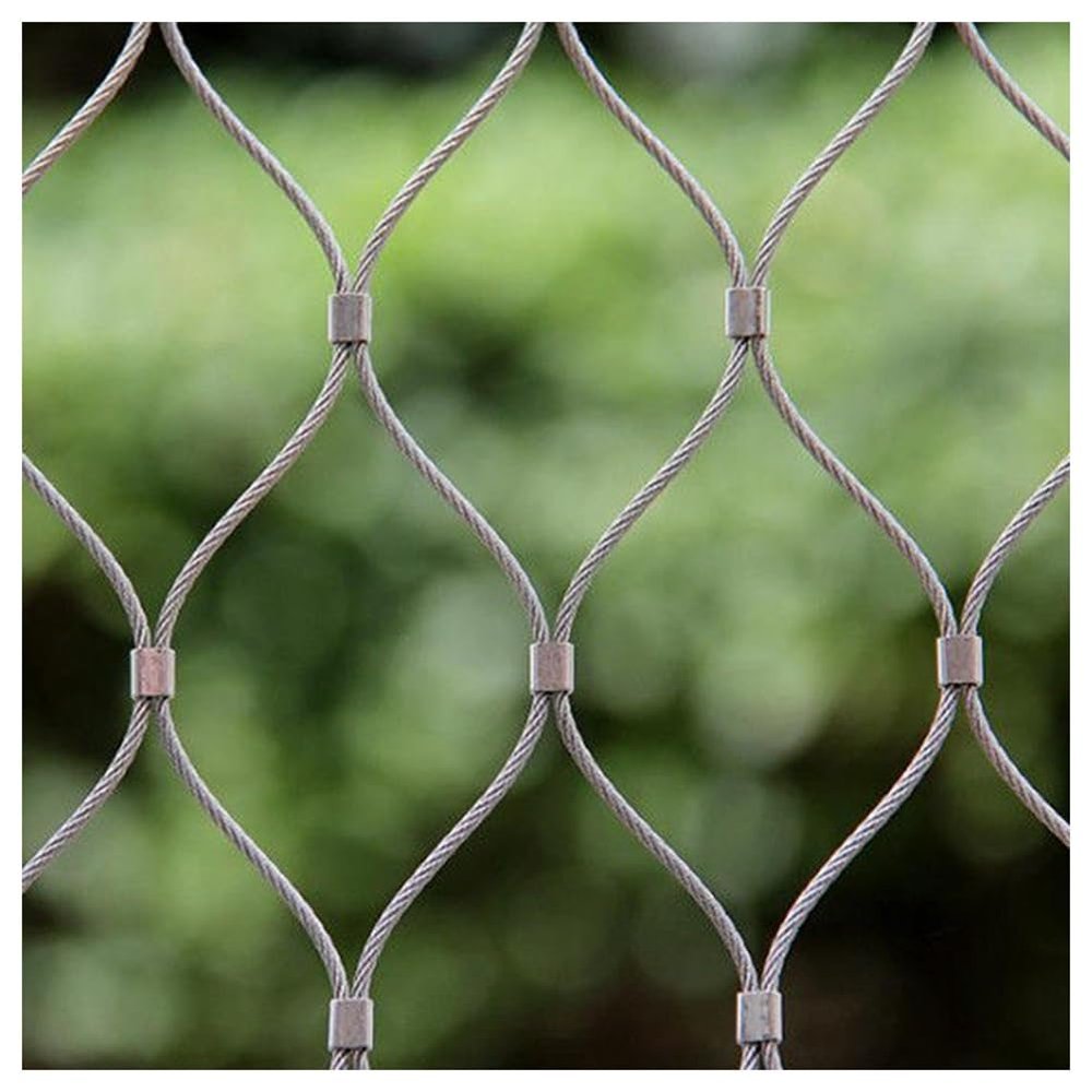 304 Stainless Steel Wire Rope Netting, Flexible Cable Balustrade Rope Mesh, Balcony Stair Fall Protection Fence, Animal Barrier, DIY Decorative Fence Netting Easy to Cut(Silver-1.5mm,1x15m)