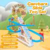 FortiTrust Roller Coaster Toys for Toddlers, Climbing Stairs Slide Toy Set with Flashing Lights & Music On/Off Button, Birthday Capybara Gifts for Boys Girls Kids view 4