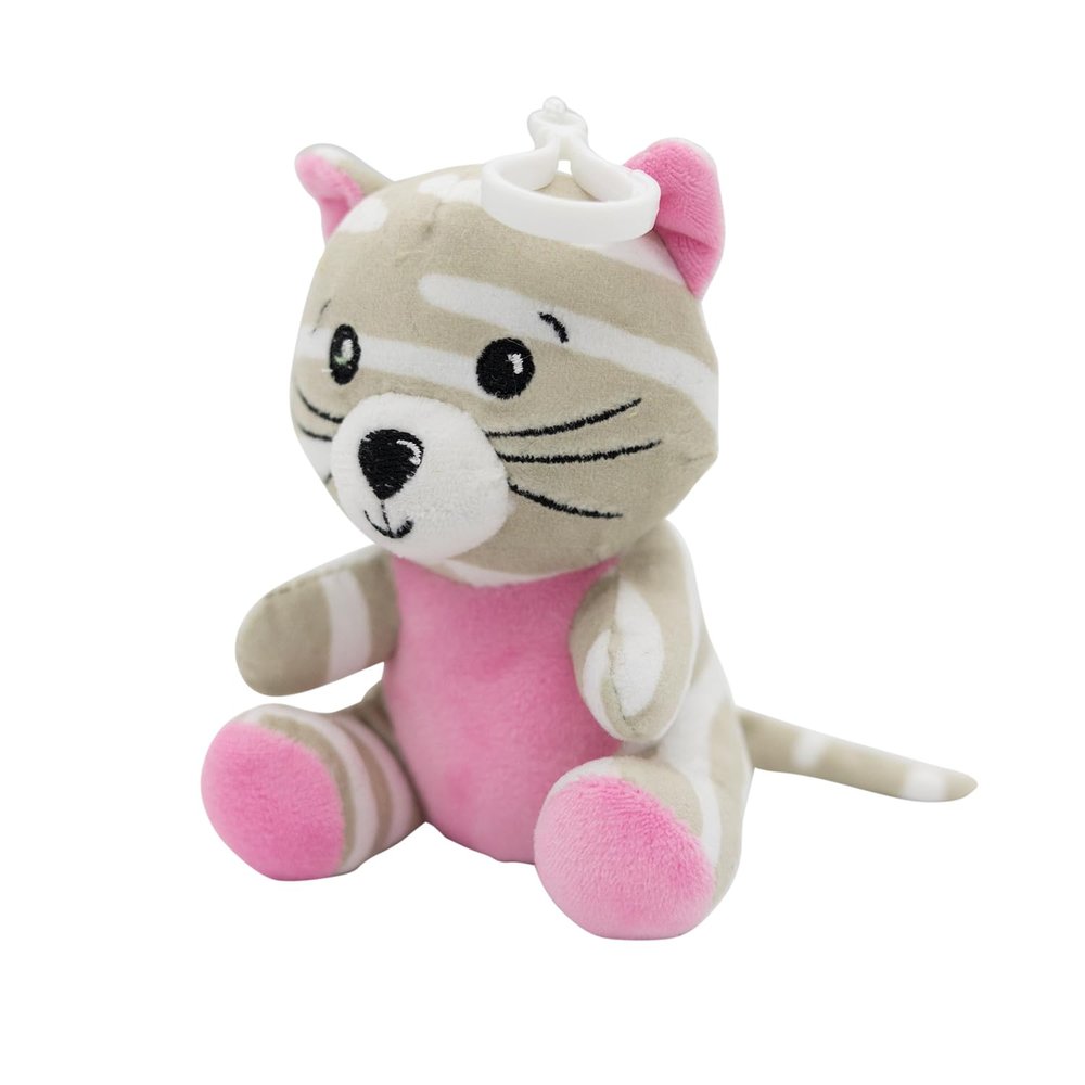 2-in-1 Plush Toy Balloon Weight Cat with Hook, 11 cm, 90 g