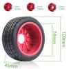 Dantenron 1/10 1/8 RC Short Course Truck Tires OD 4.33" and Wheels 12mm 14mm 17mm Hex for 1:8 1:10 Scale Off Road Truck Car Traxxas Slash 2WD 44 Rc4wd Arrma Senton Axial Losi Redcat 4PCS (Red) view 2