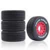 Dantenron 1/10 1/8 RC Short Course Truck Tires OD 4.33" and Wheels 12mm 14mm 17mm Hex for 1:8 1:10 Scale Off Road Truck Car Traxxas Slash 2WD 44 Rc4wd Arrma Senton Axial Losi Redcat 4PCS (Red) view 3