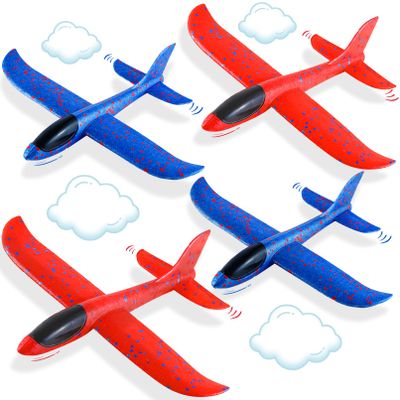 CACASO 4 Pack Foam Airplane Toys,13.5" Hand Throwing Foam Airplanes,Flying Toy for Kids Toddler,Styrofoam Glider Airplanes for Outdoor Sport Games,Birthday Gifts,Party Favors