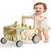 ROBOTIME Wooden Baby Walker Push Toy for Toddlers, Baby Push Walker with Wheels, Farm-Themed Activity Center for Girls & Boys, Adjustable Speed Walker for Baby Learning to Walk view 1