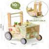 ROBOTIME Wooden Baby Walker Push Toy for Toddlers, Baby Push Walker with Wheels, Farm-Themed Activity Center for Girls & Boys, Adjustable Speed Walker for Baby Learning to Walk view 3
