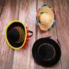 Healvian 3pcs Mexican Straw Sombrero Hats for Festivals Folk Style Mini Hats for Parties Sun for Celebrations and Daily Wear Multi view 4