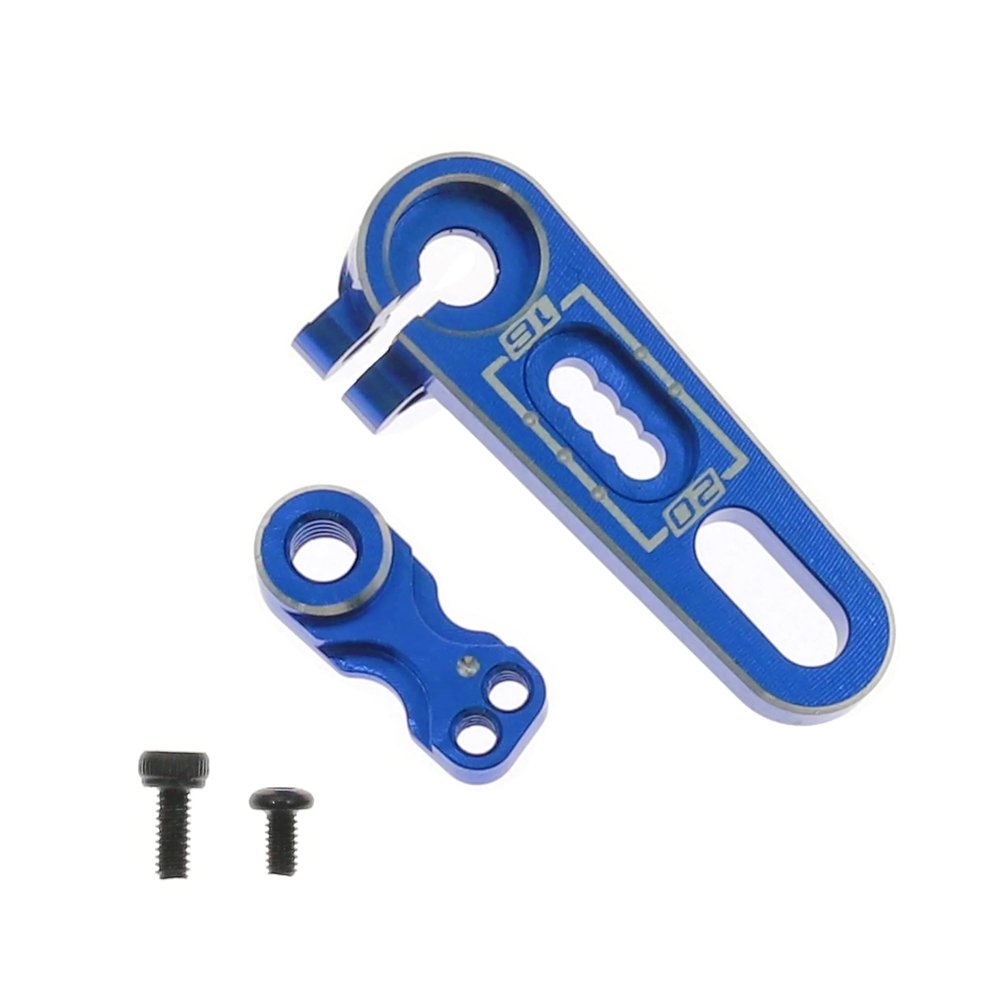 7075 Aluminum 25T Adjustable Steering Servo Arm Horn 15.5-20mm Compatible with RC Car SCX10 TRX4 Airplane Servo Parts(Blue)