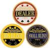Lunorvexia Big Blind Small Blind Poker Chips Set with Poker Dealer Button - Metal Poker Chips for Texas Holdem Poker Night | Professional Dealer Button & Poker Accessories for Men view 1