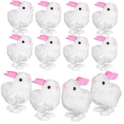 CORHAD 12 Pcs Rabbit Wind Up Cute Jumping Bunny Plaything for Party Favors and Decorations Realistic Design Compact for Collectors