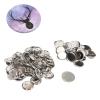 100 Pieces Blank Button Badge for Button Making Machine, Round Badge Parts Metal Shells Back Cover Clear Film Craft DIY Making Supplies (56MM) view 1
