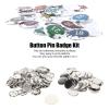 100 Pieces Blank Button Badge for Button Making Machine, Round Badge Parts Metal Shells Back Cover Clear Film Craft DIY Making Supplies (56MM) view 2