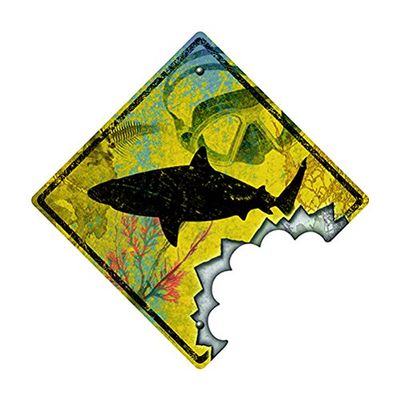 14 in. Novelty Sign - Shark Bite Crossing