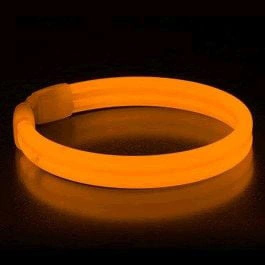 8 in. Wide Glow Stick Bracelet Orange - Pack of 30