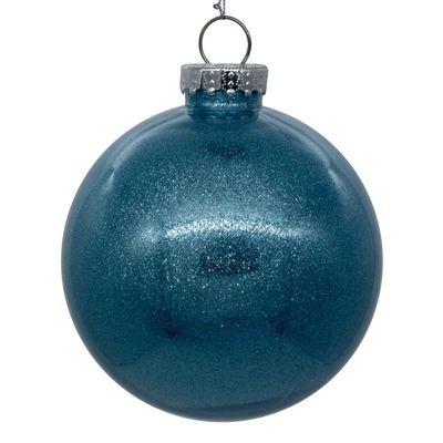 3 in. Glitter Clear Ball Baby Blue - 12 per Bag