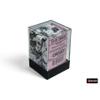 Black and White Gemini Dice with Pink Colored Pips D6 12mm (1/2in) Pack of 36 Chessex view 2
