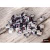 Black and White Gemini Dice with Pink Colored Pips D6 12mm (1/2in) Pack of 36 Chessex view 3