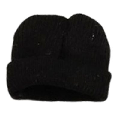 1/12 Scale Action Figure Hat Knit Hat Stylish Realistic Accessory Female Male Dolls Costume Soft Slouchy Beanie Cap Mini, Black