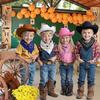 SeptCity Toddler Cowboy Hat and Bandana, Cowboy Costume Set for Boys and Girls Cool Western Rodeo Party Favors Dress Up Cosplay Accessories for Halloween Birthday (Pink) view 2