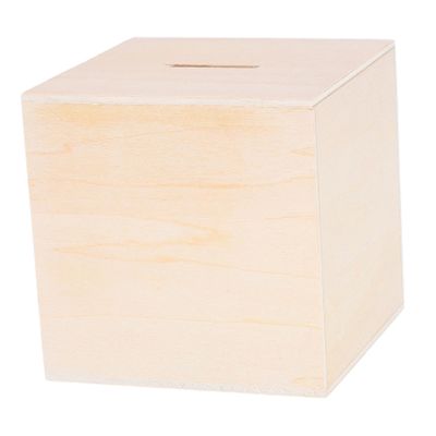 Abaodam Wooden Boys and Girls Money Bank Square Craft Kit for Saving Unfinished Wooden Storage Box for Boy Girl Rooms for Teaching Saving and Organizing Items