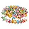 100pcs Mini Resin Duck,15 mm Dollhouse Dcor for Aquarium Decor Micro Fairy Garden Landscape Hide,Seek Party Toys,Easter Basket Stuffer, Gift for All Ages (Glitter-Multicolour) view 1