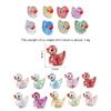 100pcs Mini Resin Duck,15 mm Dollhouse Dcor for Aquarium Decor Micro Fairy Garden Landscape Hide,Seek Party Toys,Easter Basket Stuffer, Gift for All Ages (Glitter-Multicolour) view 2