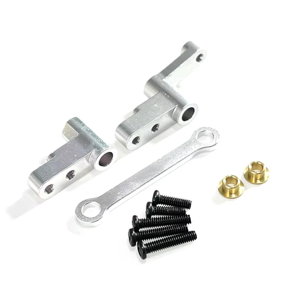 SERBNOPG for Mjx for Hyper Go 14301 14302 1/14 Metal Steering Group Transmission Components Remote Control Car Accessories Parts Upgrade Replacement RC Car Upgrade Part(Silver)