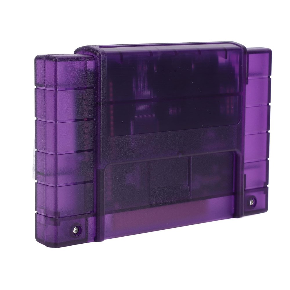 YUEHISY 3000 in 1 Auto Save Game Cartridge with 8GB Memory Card for Super SFC Console, Relive Classics Supports Up to 32GB (Transparent Purple)