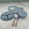 5-Piece Silicone Baby Feeding Set  Suction Bowl, Divided Plate, Adjustable Bib, Spoon & Fork  100% Food-Grade Silicone, BPA Free, Non-Toxic, Dishwasher & Microwave Safe view 4