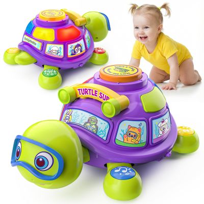 Baby Toys 6-12 Month, Musical Crawling Turtle, Infant Toys for 6 7 8 9 10 Month Old Boy Girl, Christmas Bilingual Baby Gifts for 3-6-9-12 Months Educational