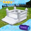 AirMyFun White Bounce House for Kids 3-10, Bounce House with Blower, Slide and Ball Hoop, Inflatable Bounce House Jumping Castle for Indoor Outdoor Fun, Inflatable Bouncer Made of Thick Material view 2