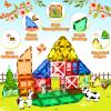 105 PCS Magnetic Tiles with Farm Animals, Magnetic Blocks Building Toys for 3+ Year Old Toddler, Construction STEM Magnet Toys Gift for Kids, Boys and Girls 3 4 5 6 7 8+ Year Old view 4