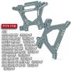 BRCatWPark Aluminium Shock Tower Shock Mounts Upgrades Part for 1/10 Slash Rustler Stampede Jato 4X4 (VXL)(BL-2s) 4WD,F0rd Fiesta ST Rally (VXL)(BL-2s),RC Front Rear Shock Mounts Hops Up,Titanium view 2