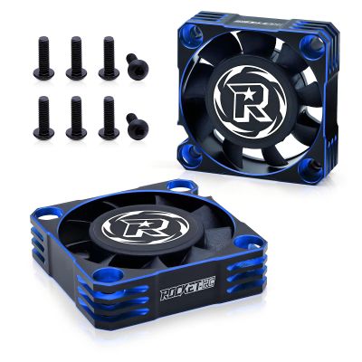 2 Pack 40mm Motor Cooling Fan 16000RPM RC Cooling Fan ESC Heat Dissipation for 1/10 1/8 RC Car (Black Blue)